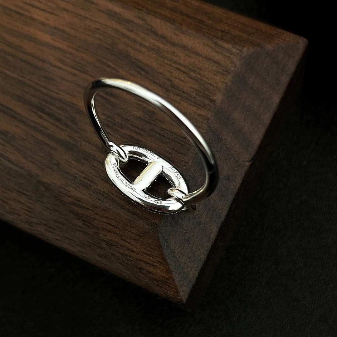 [Hermes]RONDE SMALL SILVER DIAMOND RING