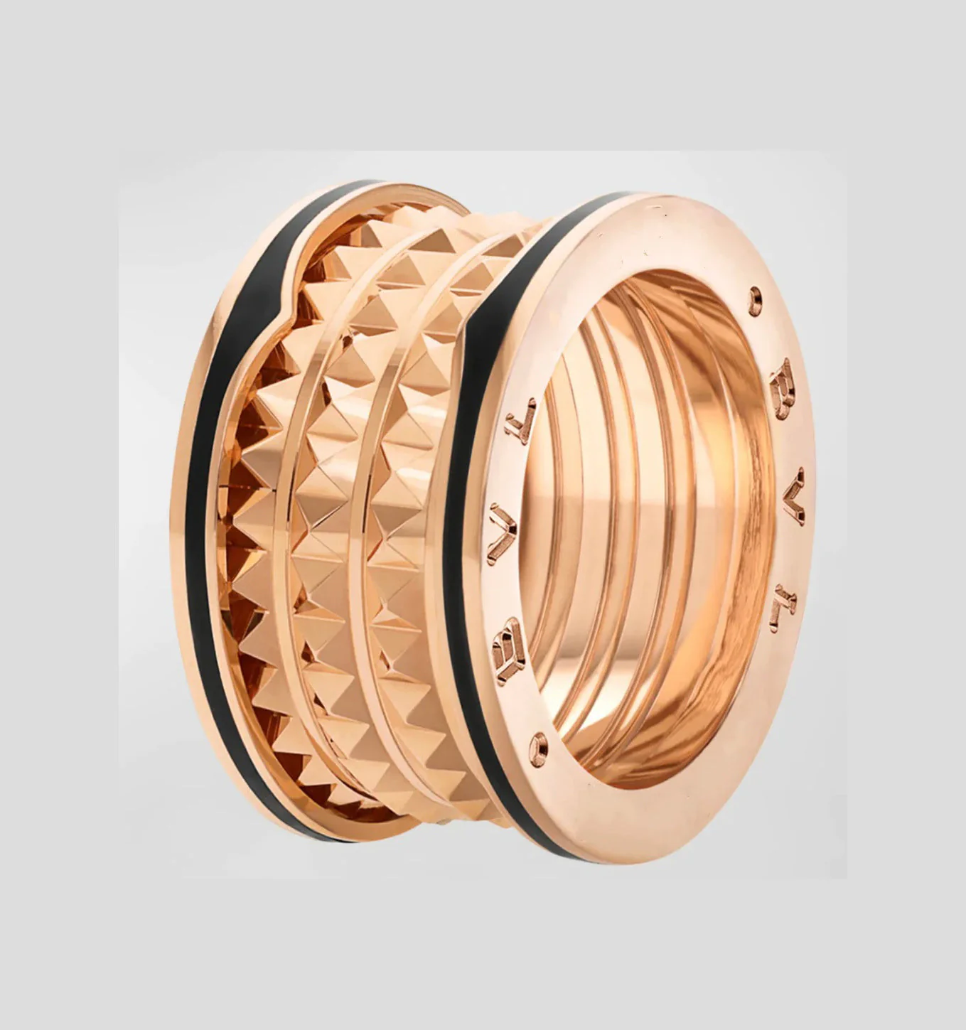 [Bulgari]ZERO 1 ROCK BLACK CERAMIC PINK GOLD LARGE MODEL