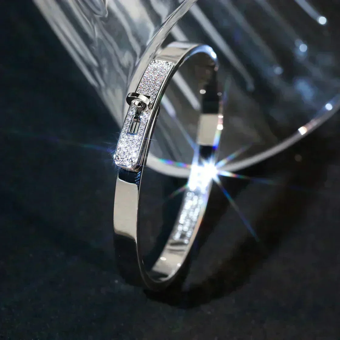 [Hermes]KELLY SILVER DIAMOND BRACELET