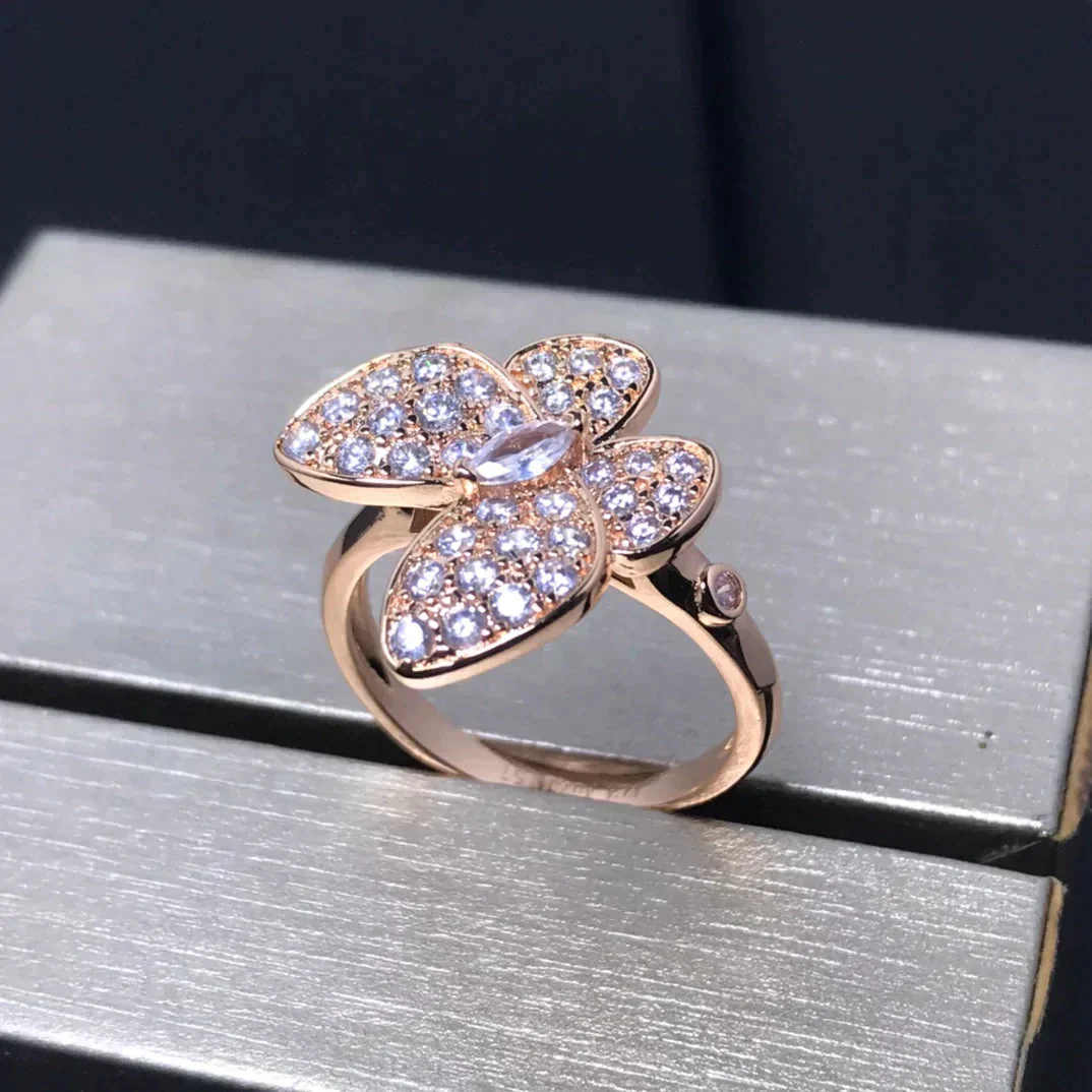 [Van Cleef & Arpels]BUTTERFLY PINK GOLD DIAMOND RING