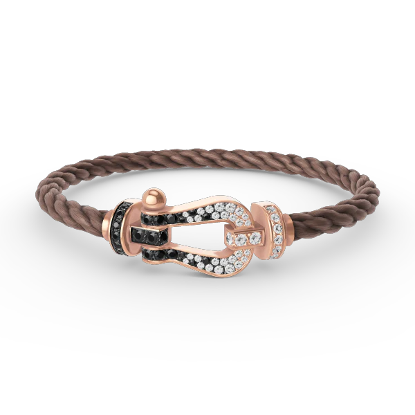 [Fred]FORCE LARGE HORSESHOE BLACK WHITE DIAMOND BRACELET ROSE GOLD