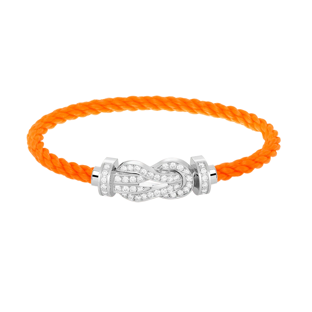 [Fred]CHANCE LARGE 8 FIGURE BUCKLE FULL DIAMOND BRACELET SILVER