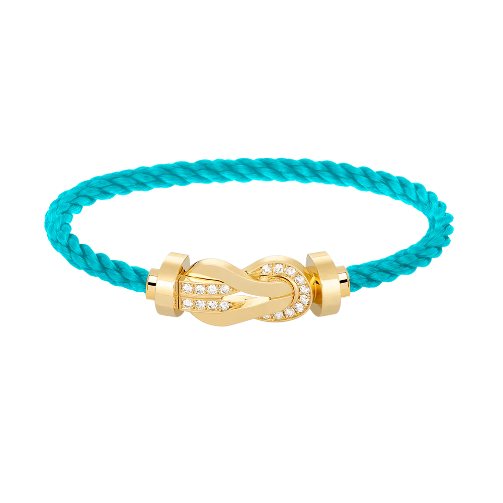 [Fred]CHANCE LARGE 8 FIGURE BUCKLE HALF DIAMOND BRACELET GOLD