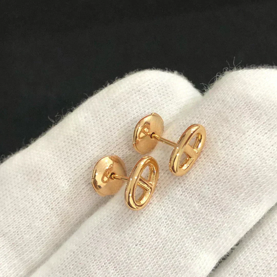 [Hermes]CHAINE SMALL EARRINGS GOLD AND SILVER