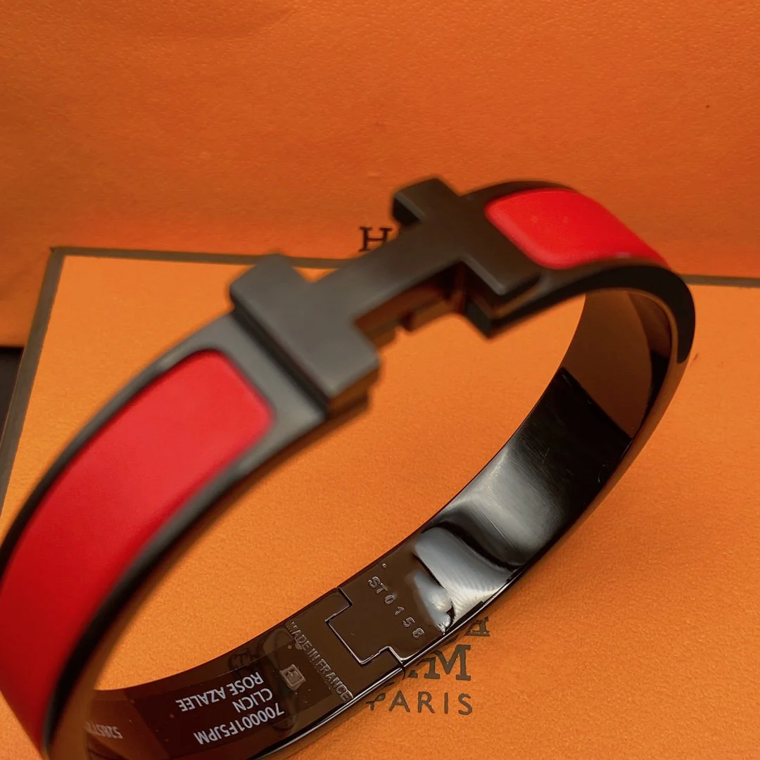 [Hermes]CLIC HM SO BLACK RED BRACELET