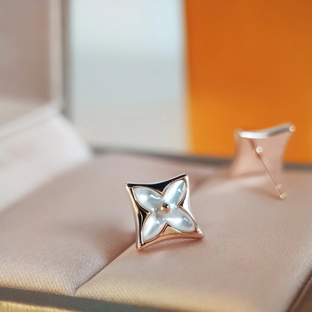 [Louis vuitton]STAR MOP PINK GOLD EARRINGS