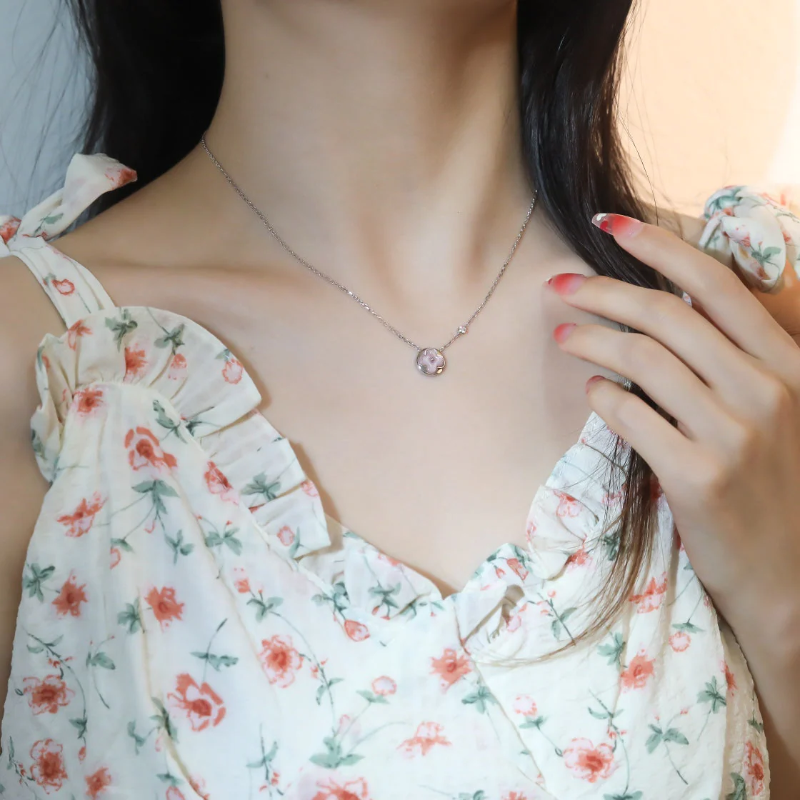 [Louis vuitton]SUN PEDANT PINK GOLD 1 DIAMOND NECKLACE