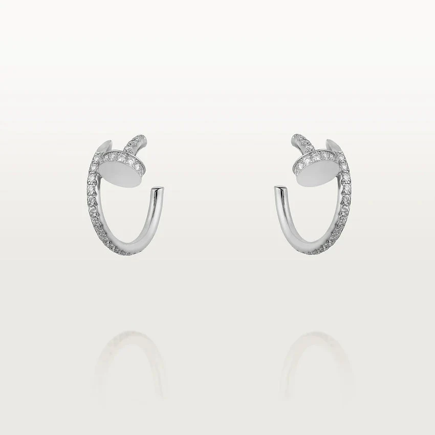 [Cartier]JUSTE EARRINGS 12.75MM SILVER DIAMOND