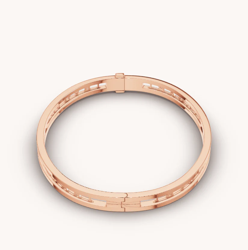 [Bulgari]ZERO 1 SPIRAL LOGO PINK GOLD BRACELET