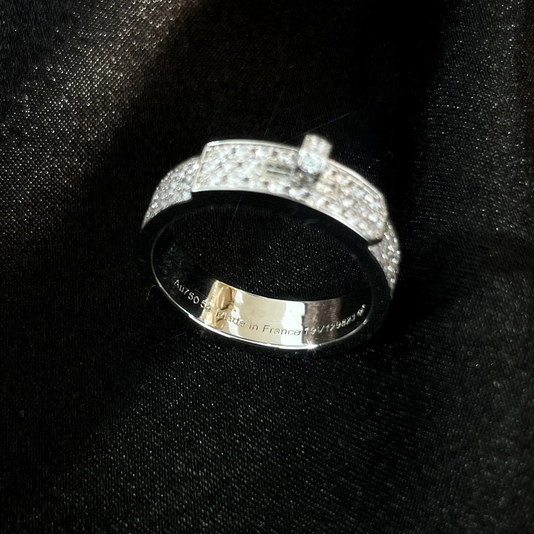 [Hermes]KELLY SILVER DIAMOND RING