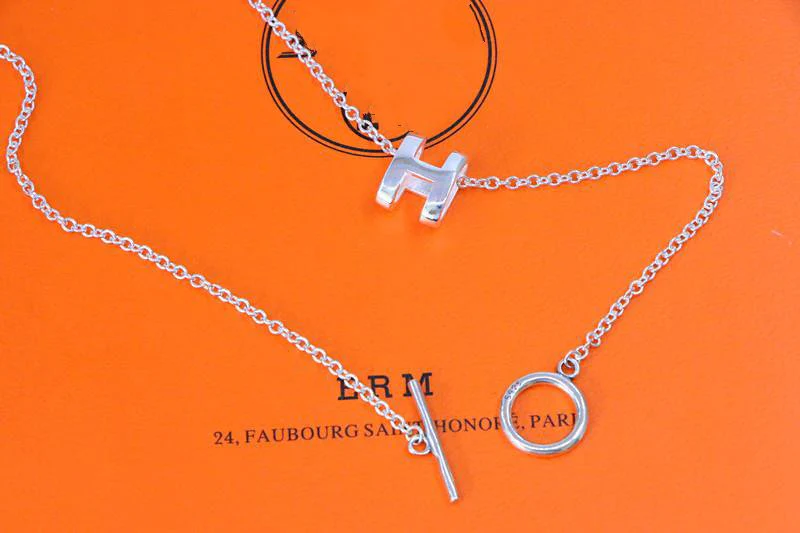 [Hermes]HM NECKLACE H LETTER OVAL SERIES