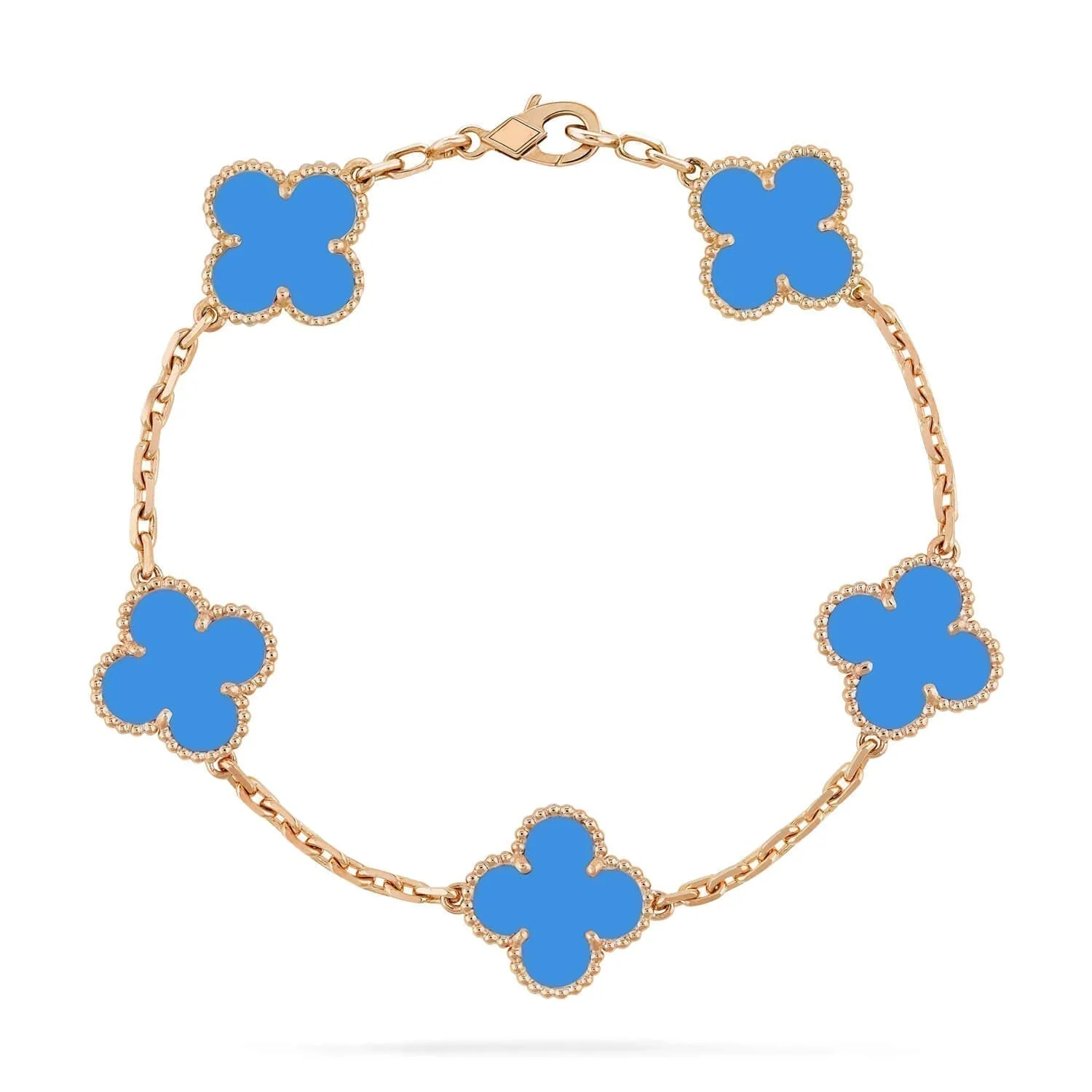 [Van Cleef & Arpels] 5 MOTIFS BLUE AGATE BRACELET