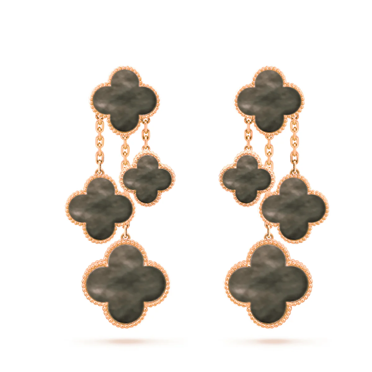 [Van Cleef & Arpels] EARRINGS DARK MOP 4 MOTIFS ROSE GOLD