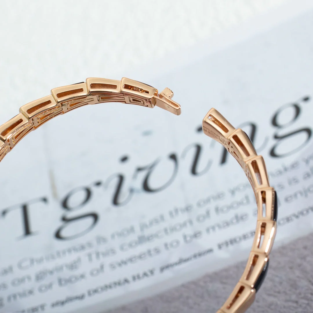 [Bulgari]SERPENTI BRACELET PINK GOLD ONYX
