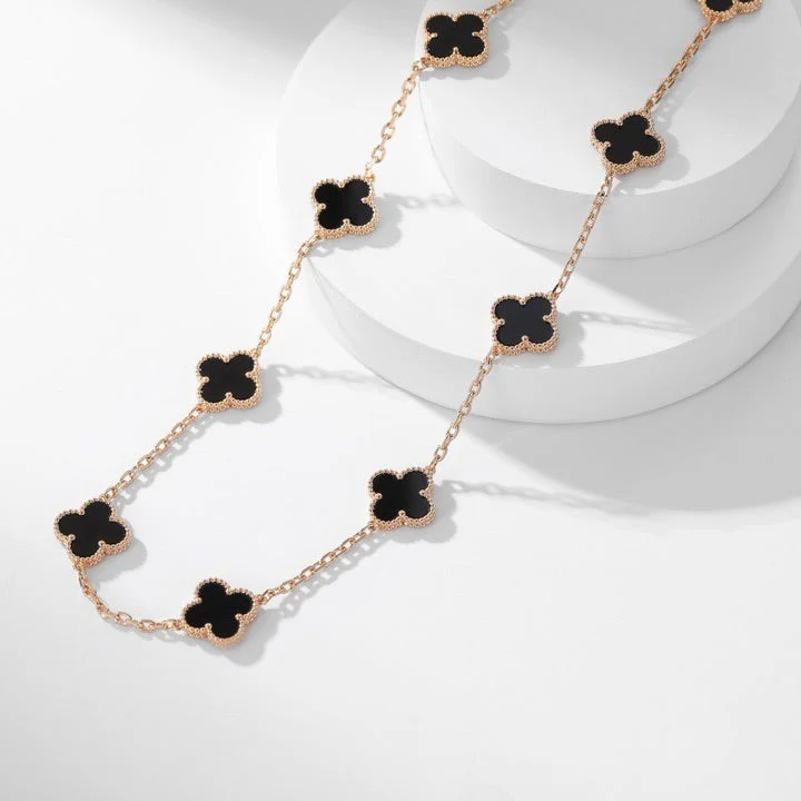 [Van Cleef & Arpels] 10 MOTIFS ONYX NECKLACE
