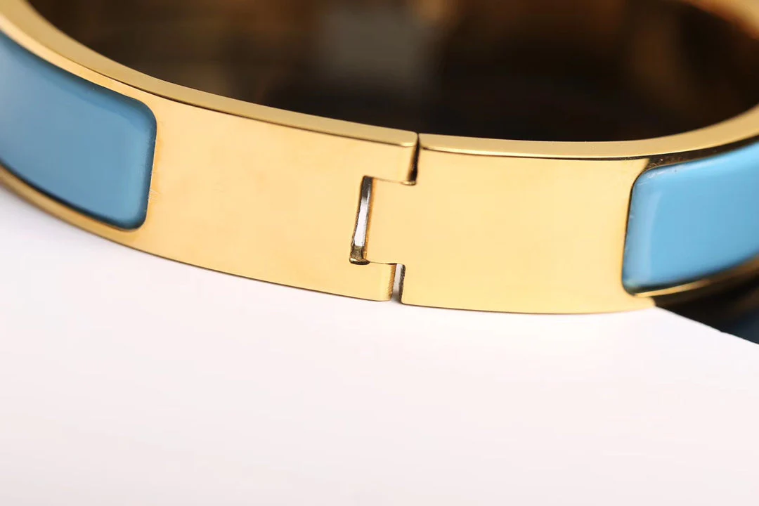 [Hermes]H CLOUD BLUE BRACELET GOLD DIAMOND