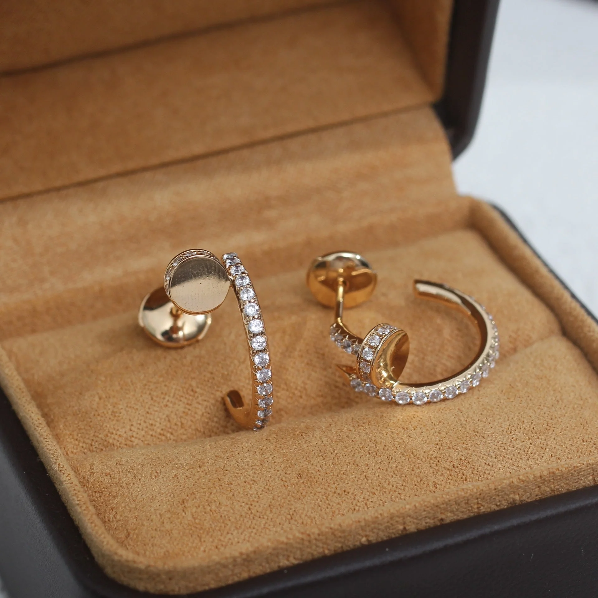 [Cartier]JUSTE EARRINGS 12.75MM PINK GOLD DIAMOND