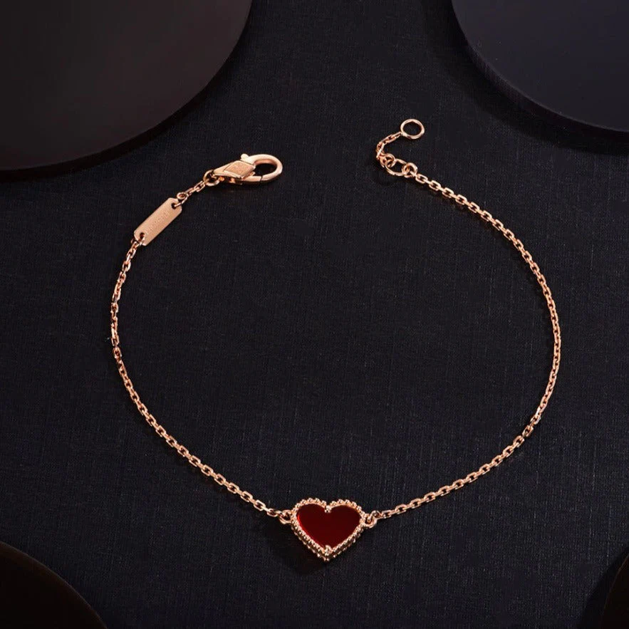 [Van Cleef & Arpels]HEART CARNELIAN PINK GOLD BRACELET