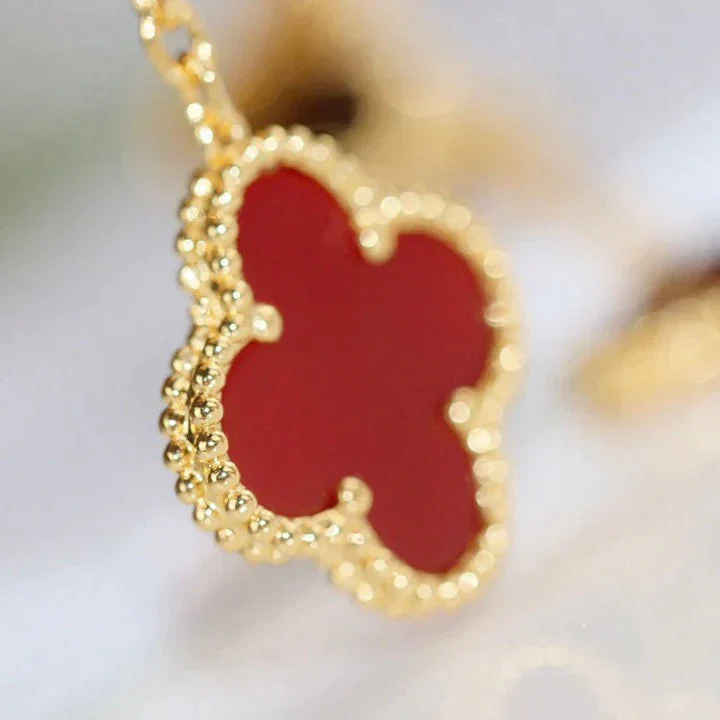 [Van Cleef & Arpels]  2 MOTIF  TIGER EYE CARNELIAN EARRINGS