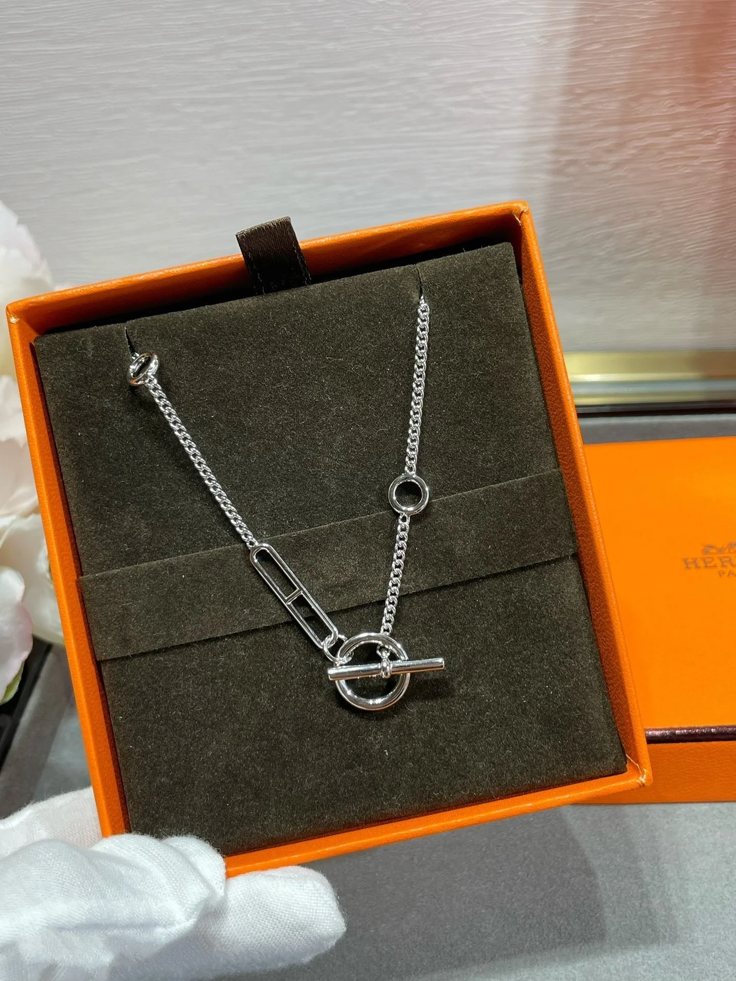 [Hermes]HM STERLING SILVER CHAINE D'ANCRE HEART