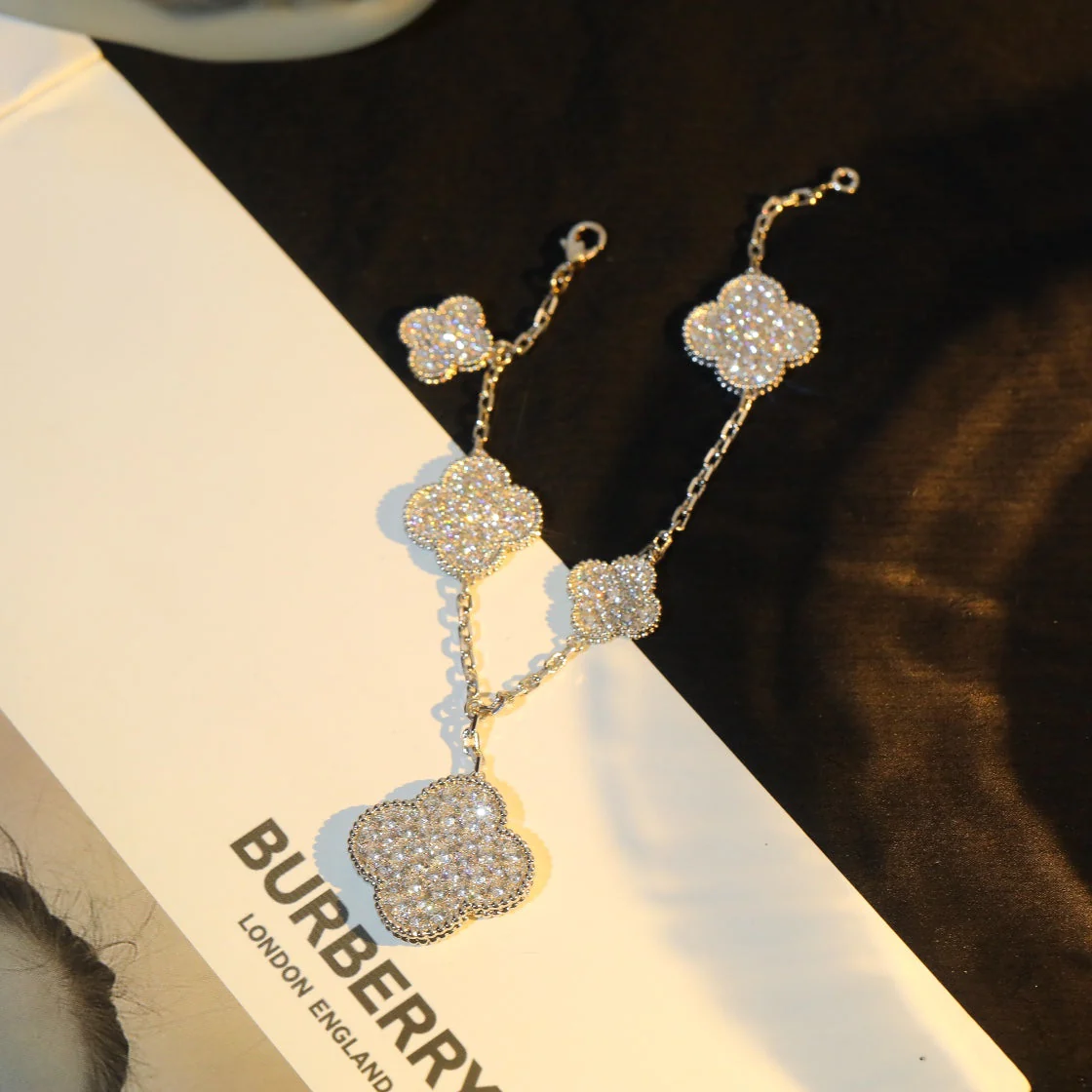 [Van Cleef & Arpels] BRACELET 5 MOTIF SILVER DIAMOND PAVED