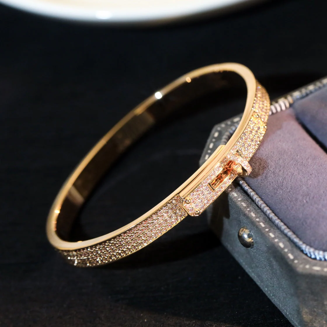 [Hermes]KELLY BRACELET DIAMOND PAVED