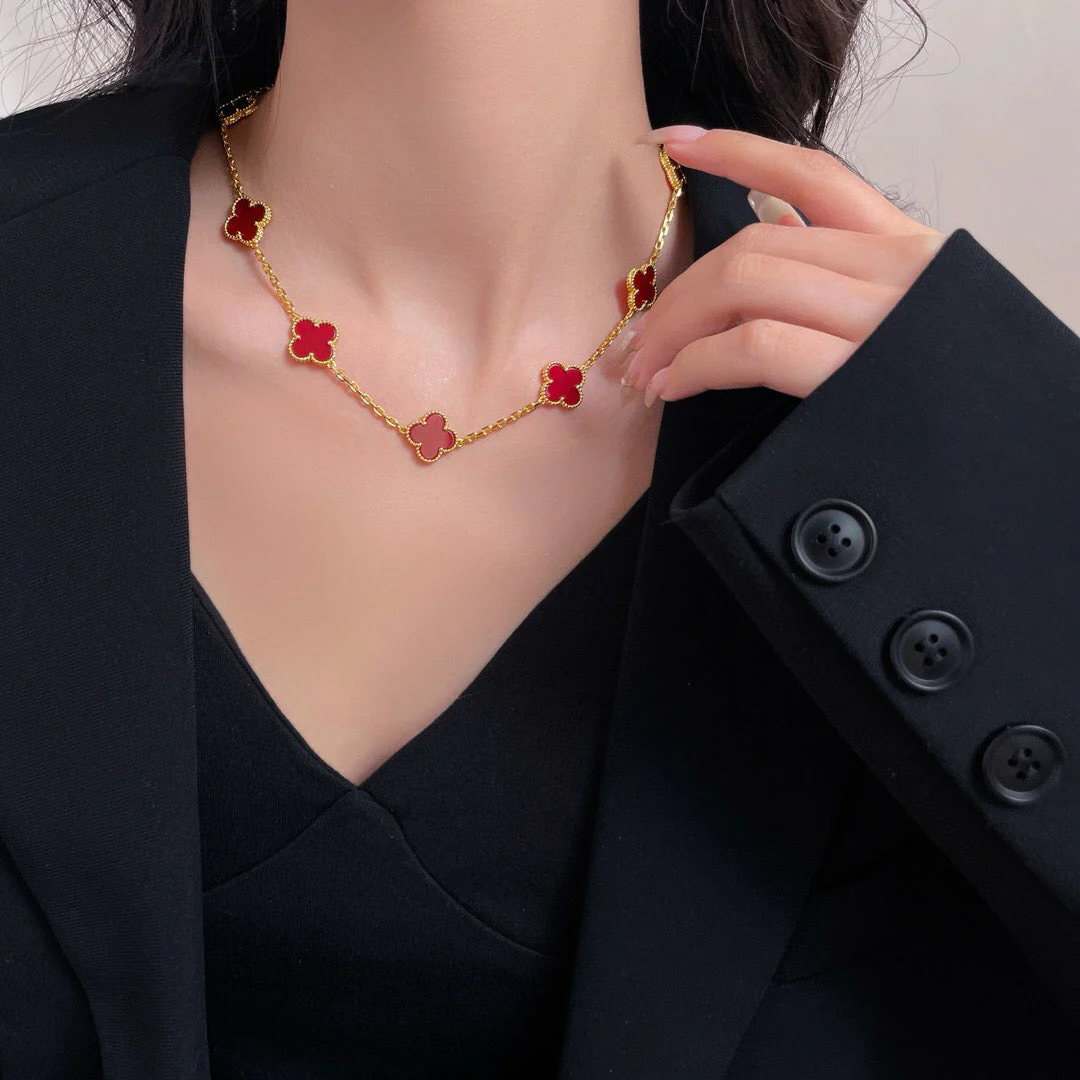 [Van Cleef & Arpels] 10 MOTIFS CARNELIAN NECKLACE