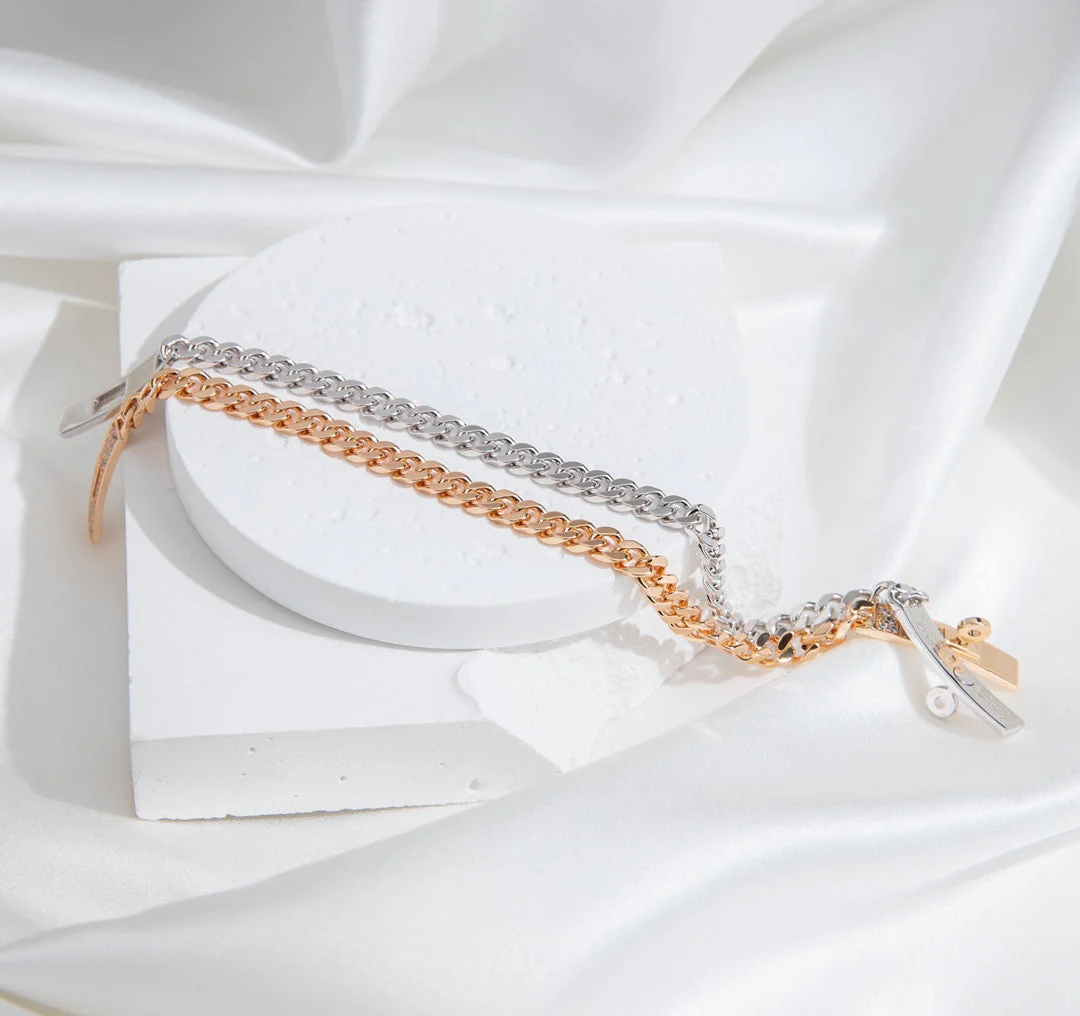 [Hermes]KELLY CHAIN SILVER DIAMOND BRACELET