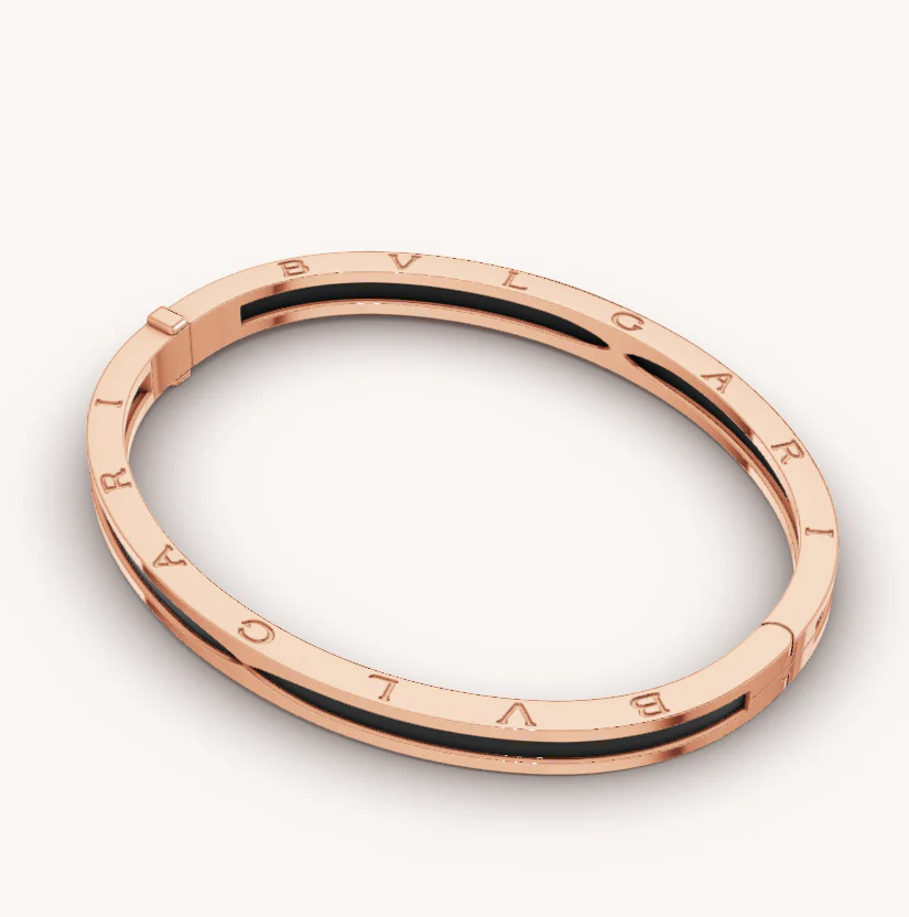 [Bulgari]ZERO 1 PINK GOLD WITH BLACK CERAMIC BRACELET