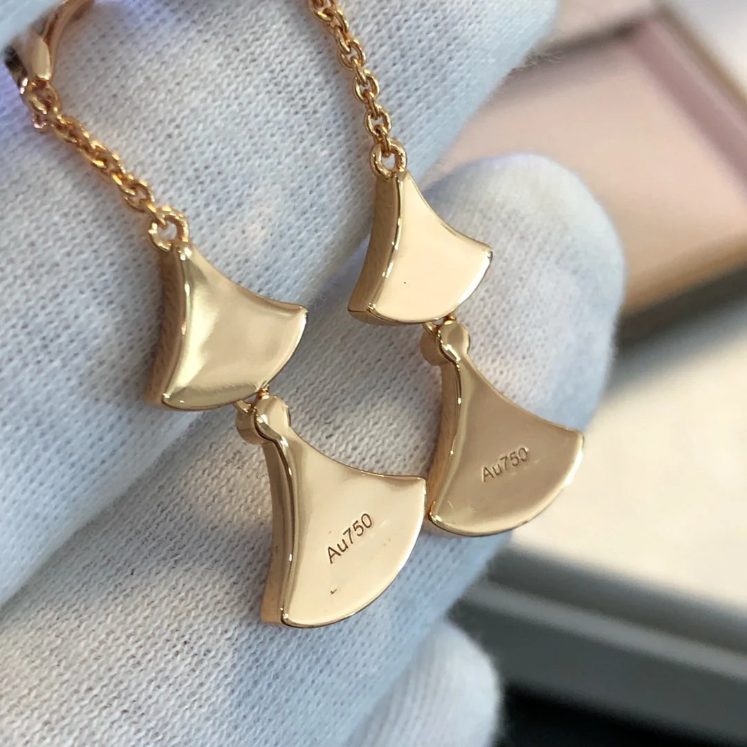 [Bulgari]DREAM EARRINGS 3 MOTIFS MALACHITE MOP PINK GOLD