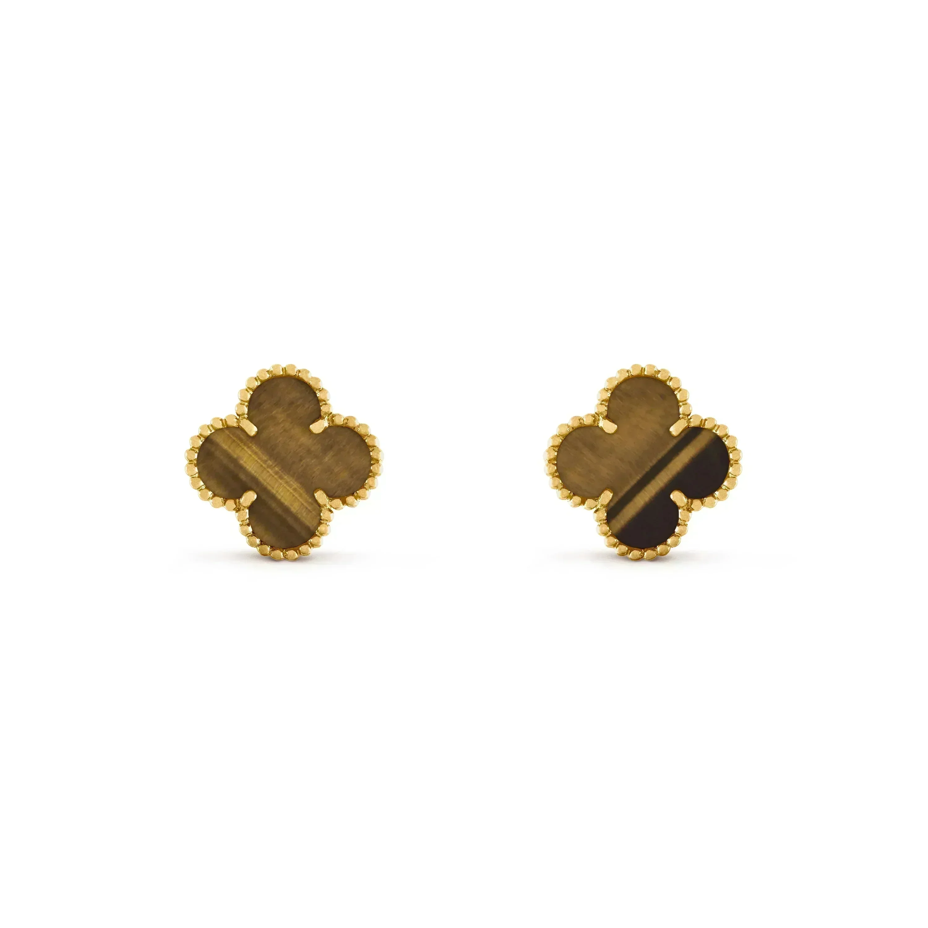 [Van Cleef & Arpels] MEDIUM 1 MOTIFS TIGER EYE EARRINGS
