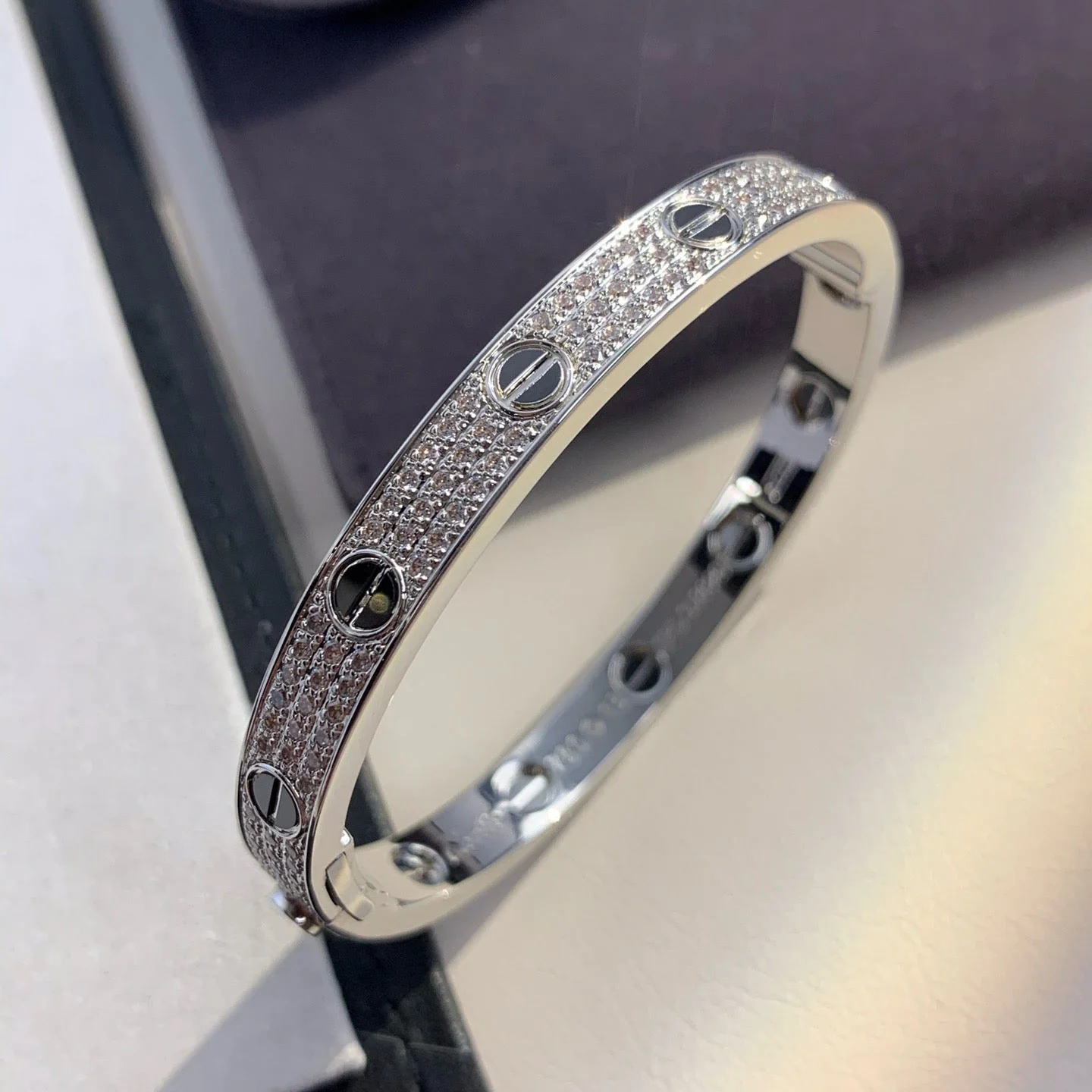 [Cartier]LOVE BRACELET 6.1MM DIAMOND-PAVED CERAMIC