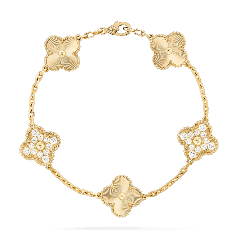 [Van Cleef & Arpels] BRACELET 5 MOTIFS GOLD DIAMOND
