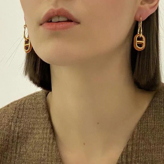 [Hermes]HM O'MAILLON GOLD EARRINGS