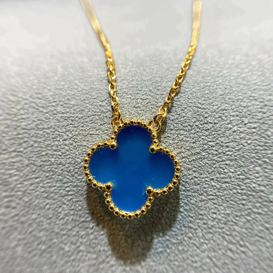 [Van Cleef & Arpels] 15MM BLUE AGATE NECKLACE