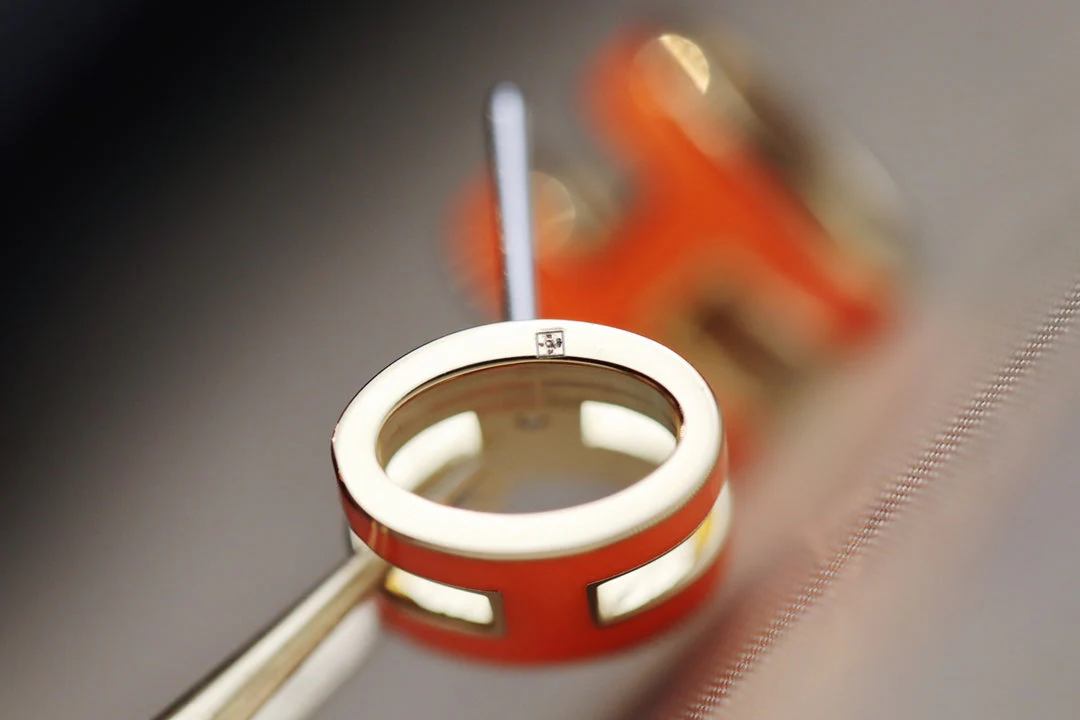 [Hermes]MINI POP H EARRINGS ORANGE