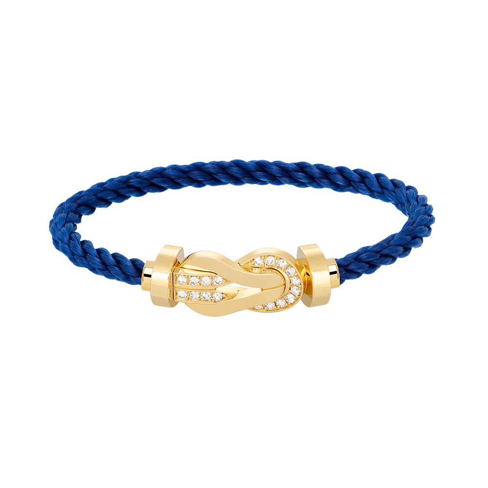 [Fred]CHANCE LARGE 8 FIGURE BUCKLE HALF DIAMOND BRACELET GOLD