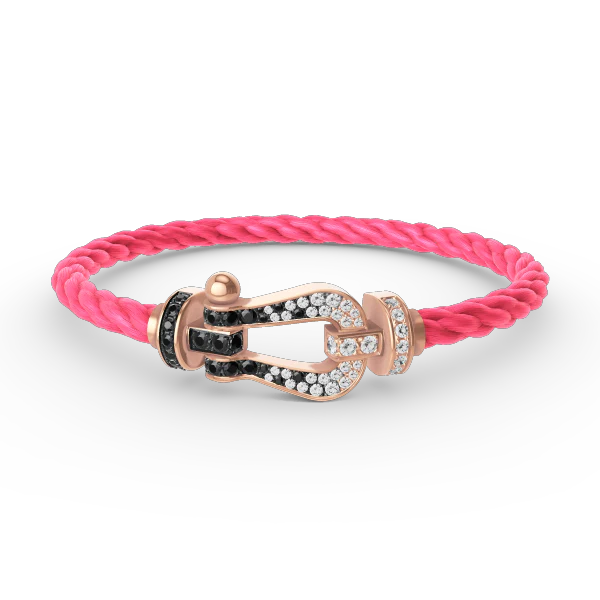 [Fred]FORCE LARGE HORSESHOE BLACK WHITE DIAMOND BRACELET ROSE GOLD