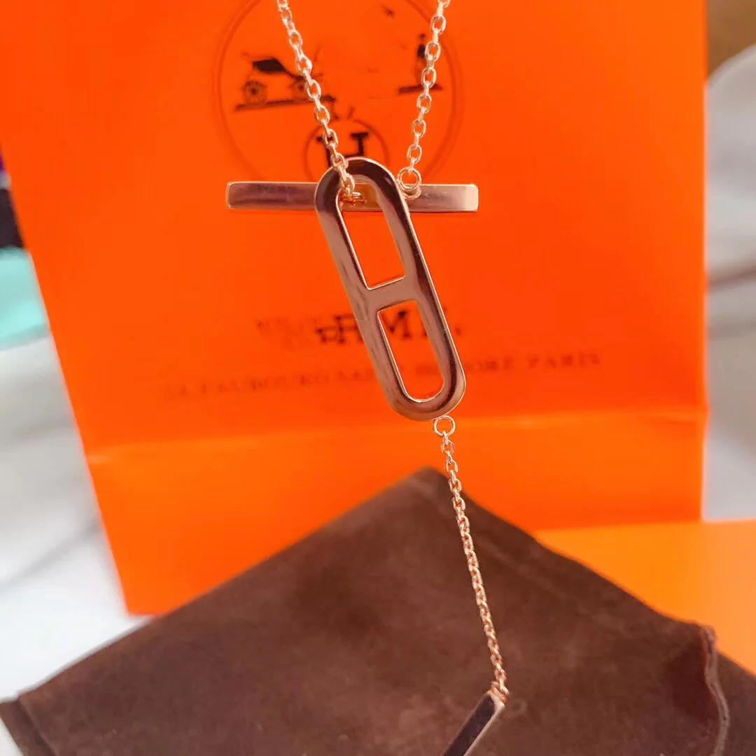 [Hermes]HM NECKLACE PLATINUM ROSE GOLD DIAMOND