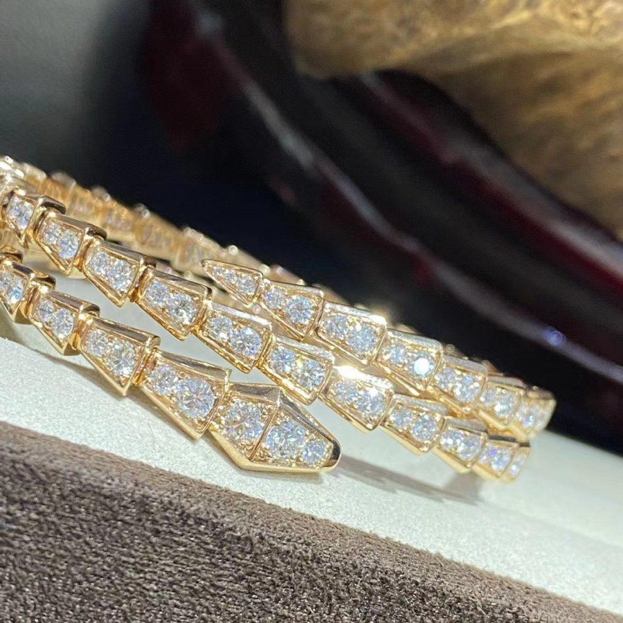 [Bulgari]SERPENTI BRACELET GOLD DIAMOND DOUBLE ROW