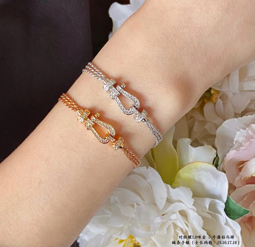 [Fred]FORCE SMALL HORSESHOE  DIAMOND CHAIN ROPE BRACELET