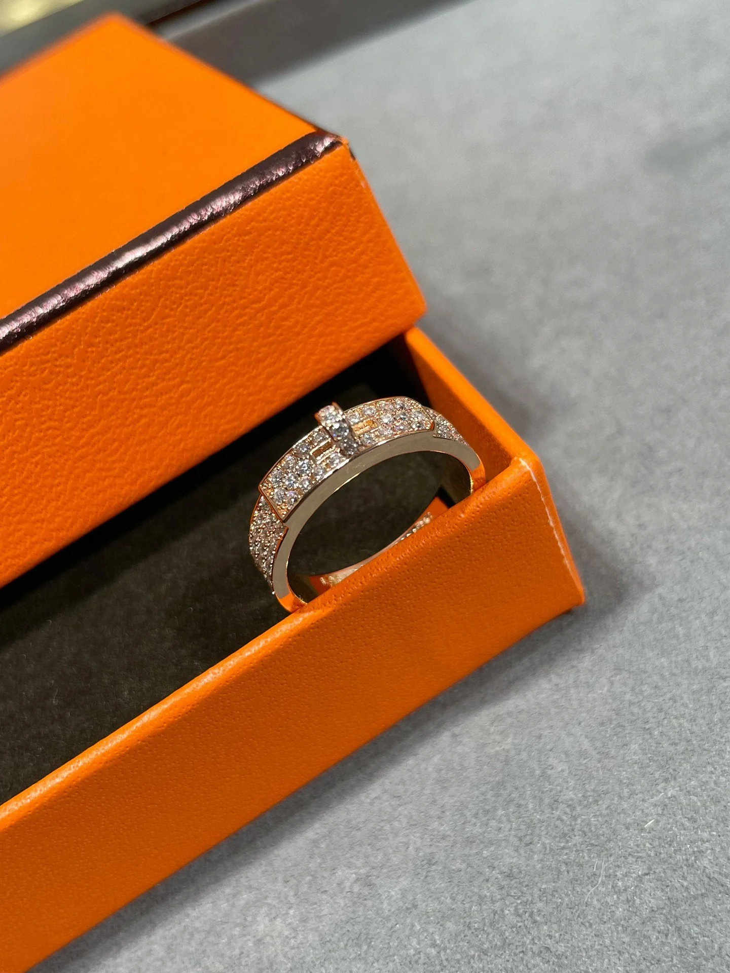 [Hermes]KELLY PINK GOLD DIAMOND RING