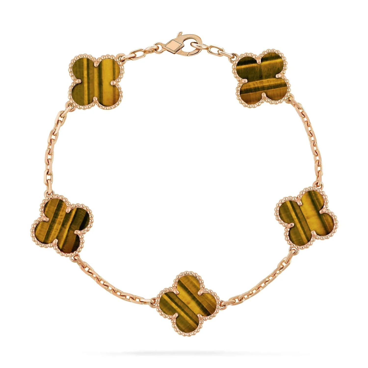 [Van Cleef & Arpels]  5 MOTIFS TIGER EYE BRACELET