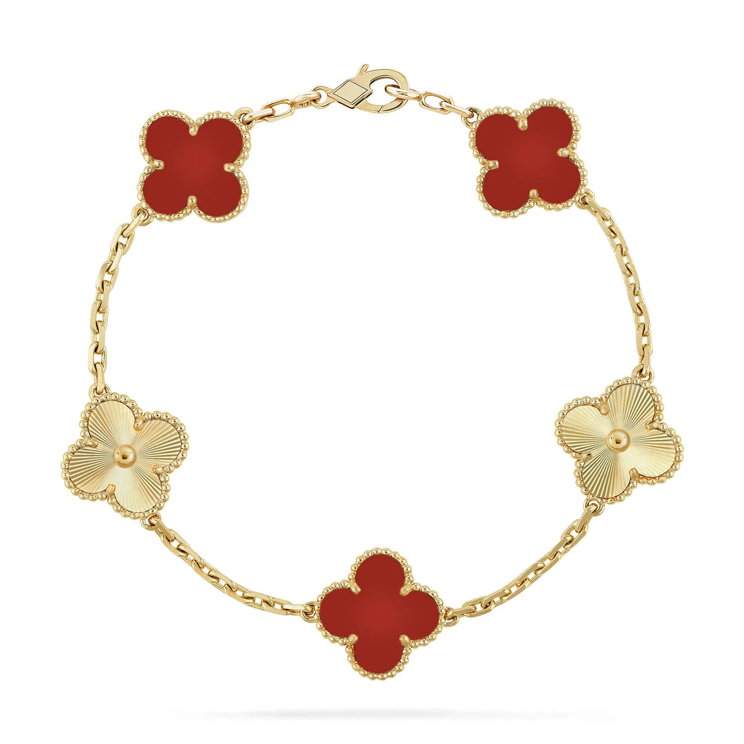 [Van Cleef & Arpels]  5 MOTIFS CARNELIAN GOLD BRACELET