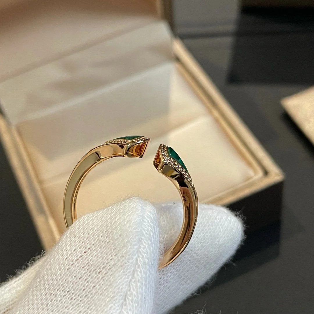 [Bulgari]DREAM MALACHITE DIAMOND OPEN RING