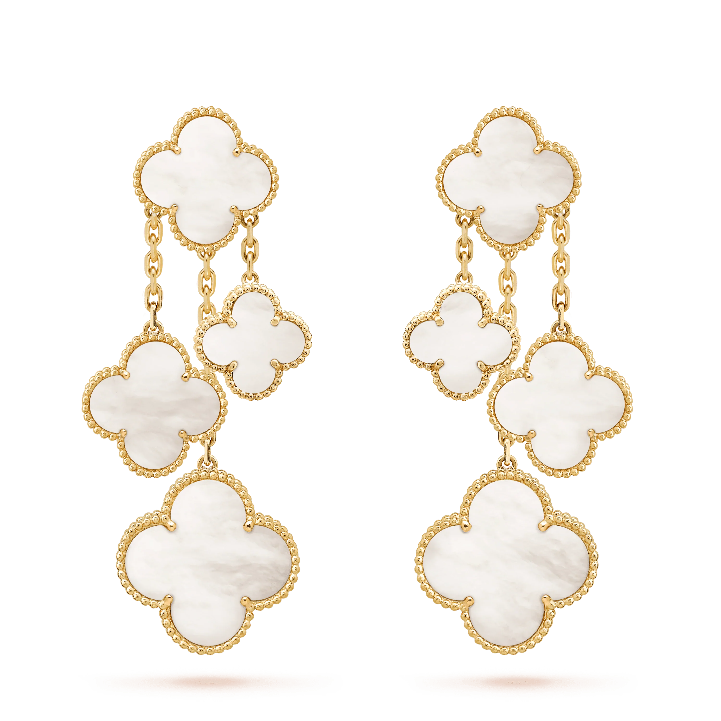 [Van Cleef & Arpels] EARRINGS WHITE MOP 4 MOTIFS GOLD