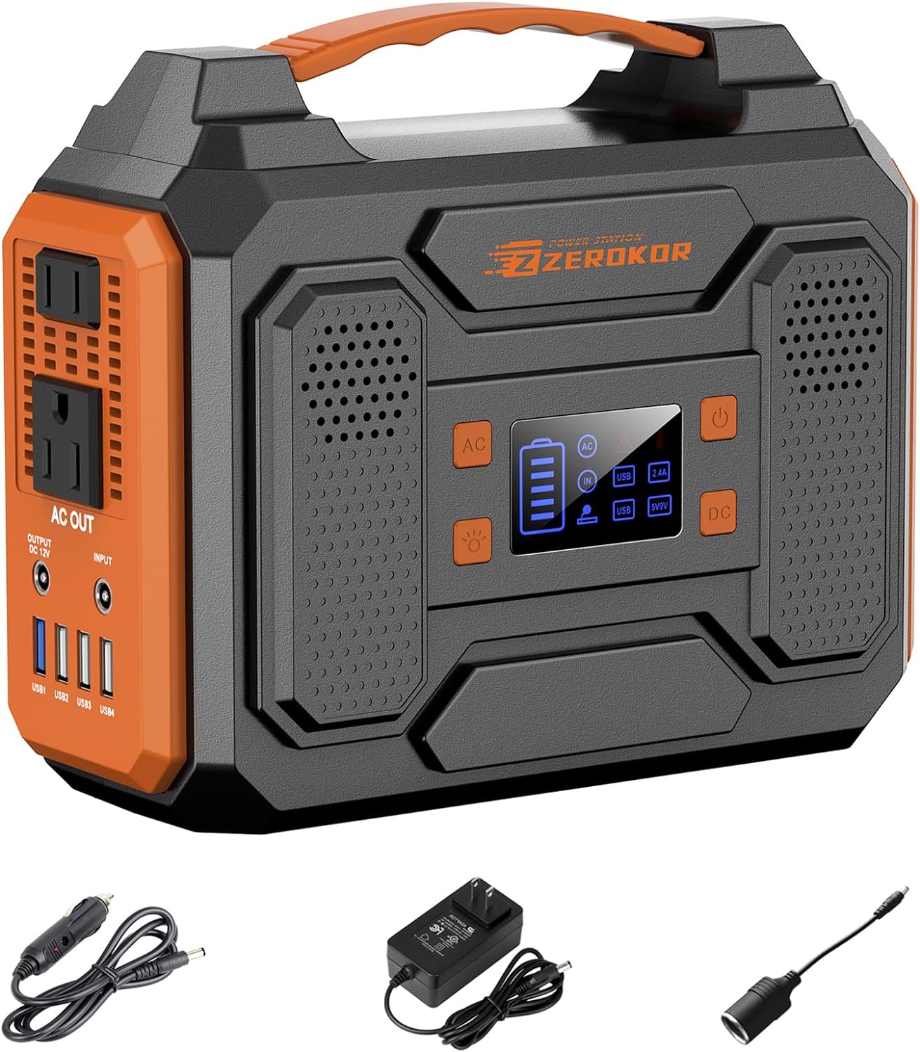 Portable Solar Generator, 300W Portable Power Station with Foldable 60W Solar Panel, 110V Pure Sine Wave, 280Wh Lithium Battery Pack with DC AC Outlet for Home Use RV Outdoor Camping Adventure