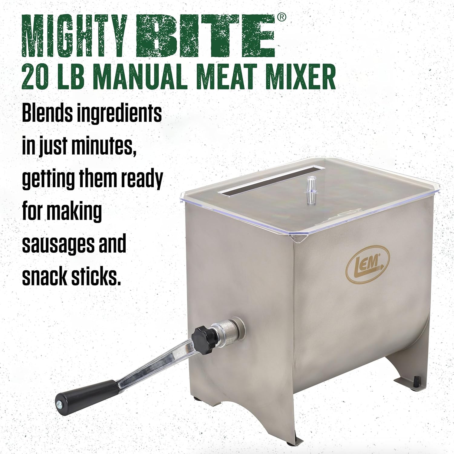 LEM 20 lb capacity manual meat stainless steel mixer