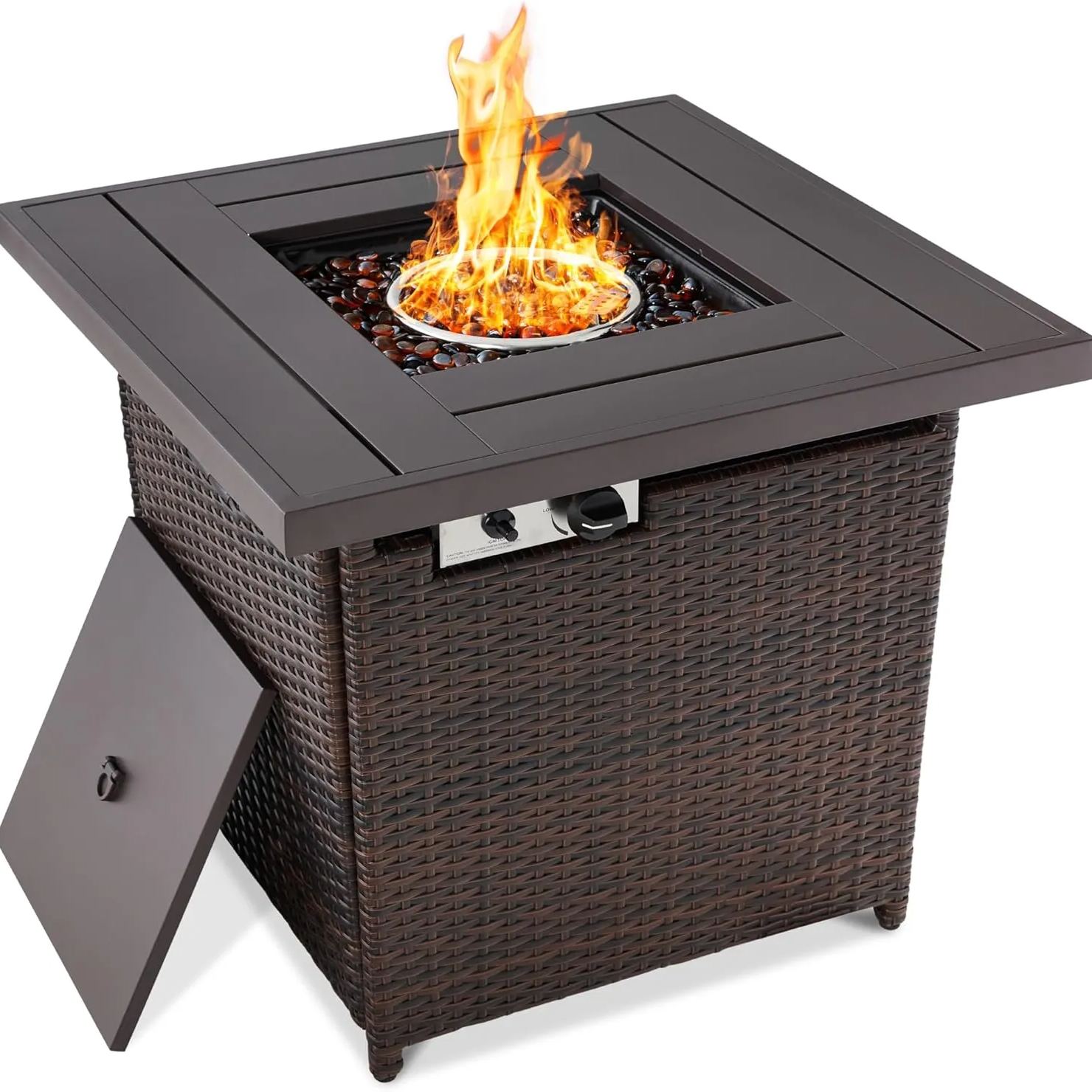 Best Choice Products 28-Inch Gas Wicker Patio Propane Fire Pit Table