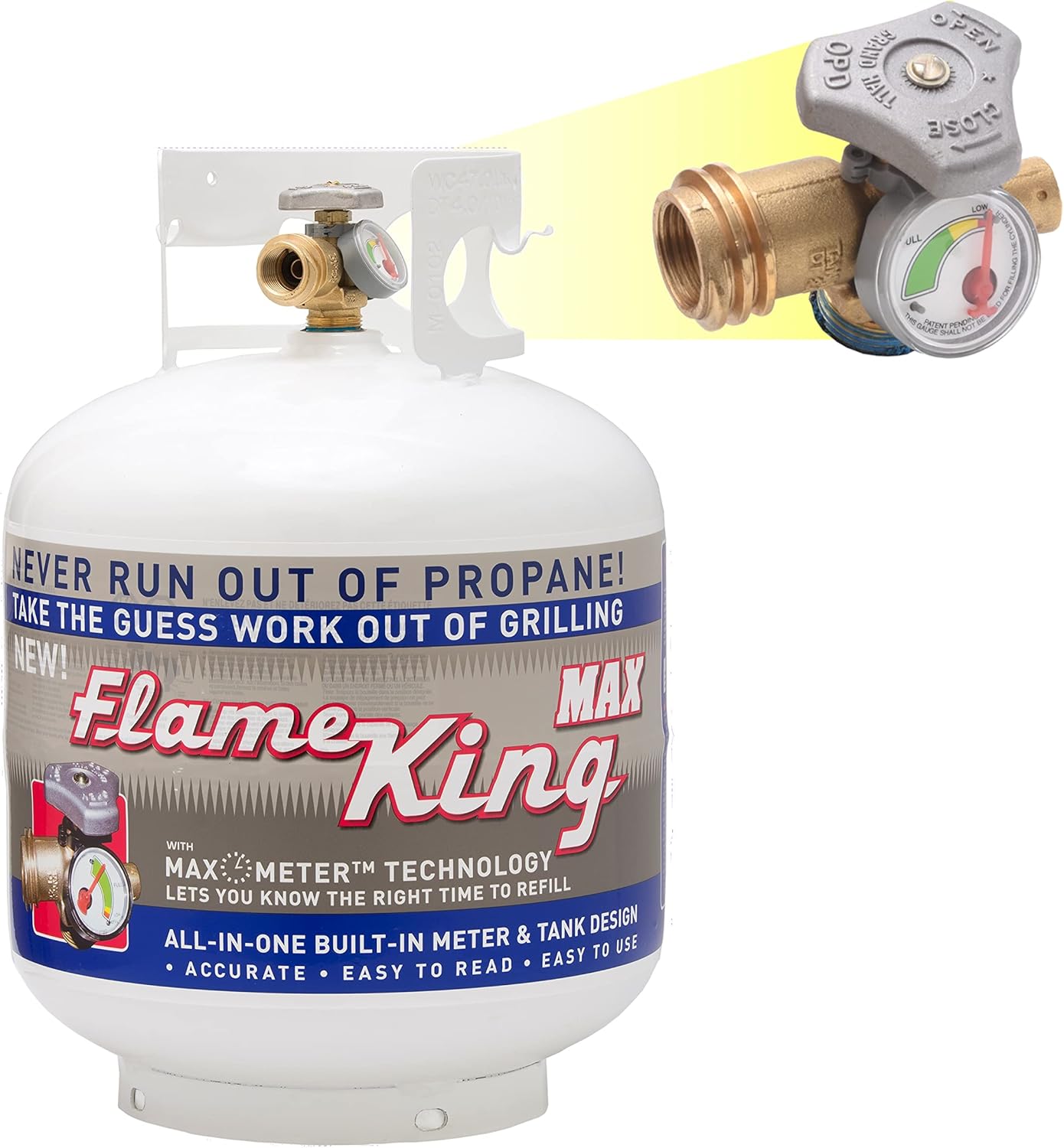 Flame King 20 lb. Steel Propane Tank with OPD Valve and Built-in Gauge